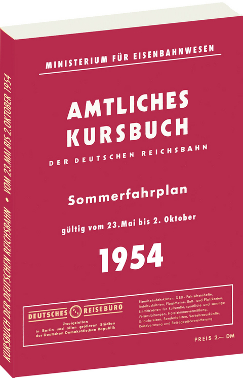 Kursbuch der Deutschen Reichsbahn - Sommerfahrplan 1954 - 