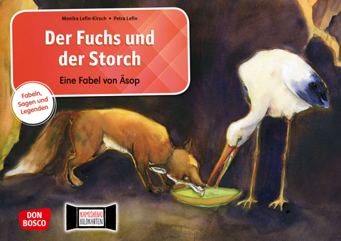 Der Fuchs und der Storch. Eine Fabel von Äsop. Kamishibai Bildkartenset. - Monika Lefin-Kirsch