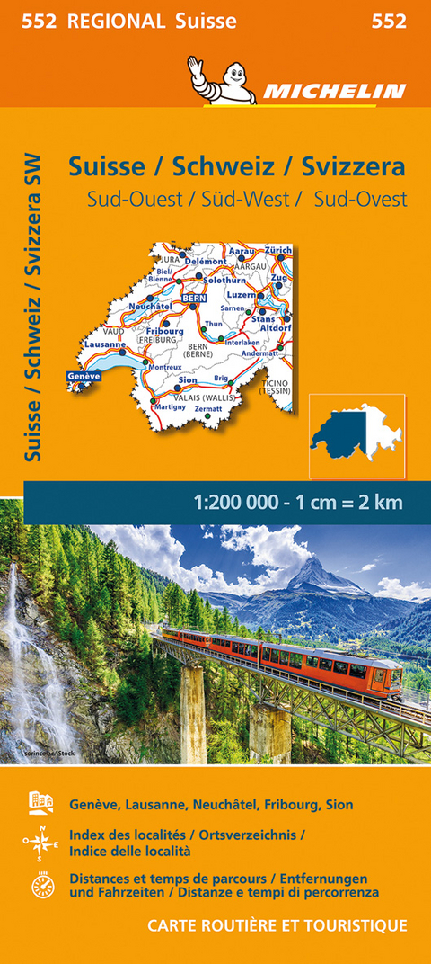 Suisse Sud-Ouest - Michelin Regional Map 552 -  Michelin