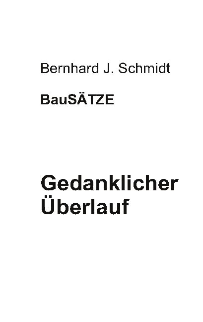 Gedanklicher Überlauf - Bernhard J. Schmidt