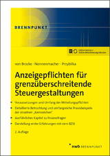 Anzeigepflichten für grenzüberschreitende Steuergestaltungen - Brocke, Klaus von; Nonnenmacher, Roland; Przybilka, Stefan