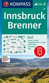 KOMPASS Wanderkarte 36 Innsbruck, Brenner 1:50.000 - 