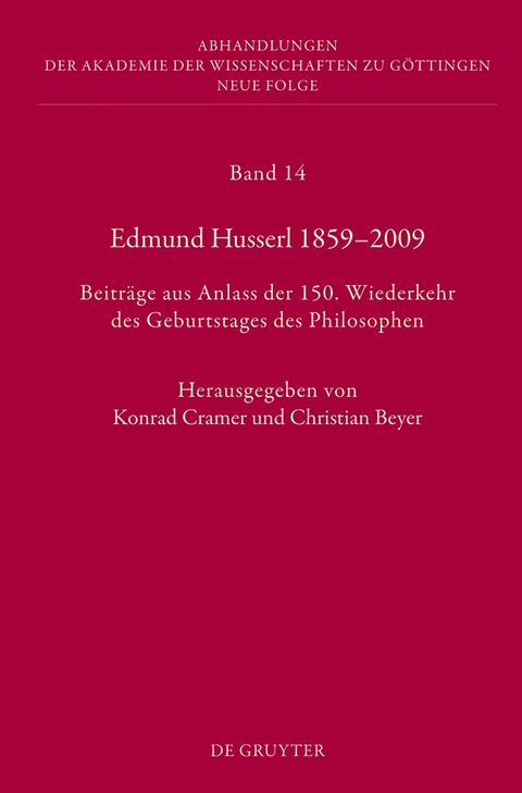 Edmund Husserl 1859–2009 - 