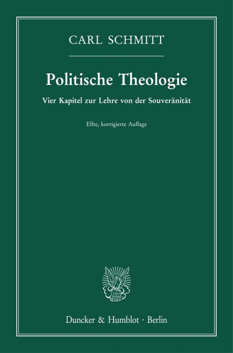 Politische Theologie. - Carl Schmitt