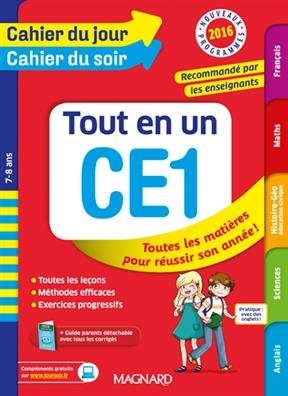 Tout en un CE1, 7-8 ans : nouveaux programmes 2016 -  CAHIER JOUR SOIR