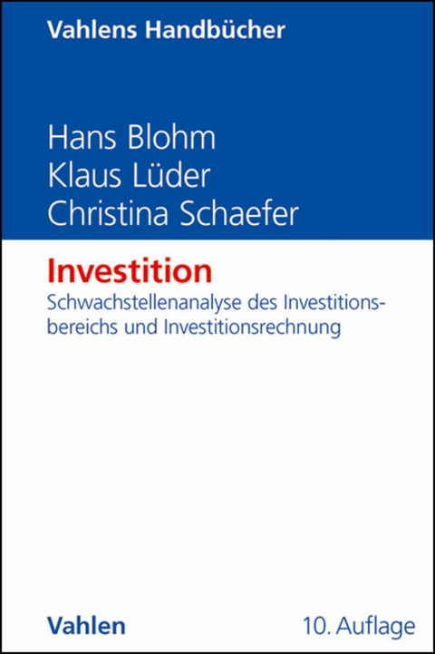 Investition - Hans Blohm, Klaus Lüder, Christina Schaefer