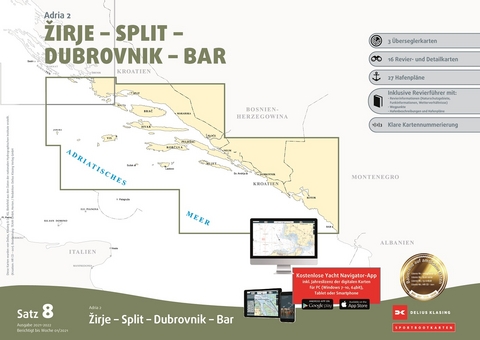 Sportbootkarten Satz 8: Adria 2 (Ausgabe 2021/2022)