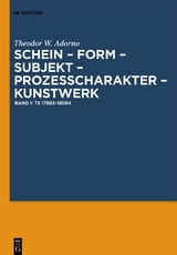 Theodor W. Adorno: Schein – Form – Subjekt – Prozeßcharakter – Kunstwerk / Ts 17893–18084 - Theodor W. Adorno