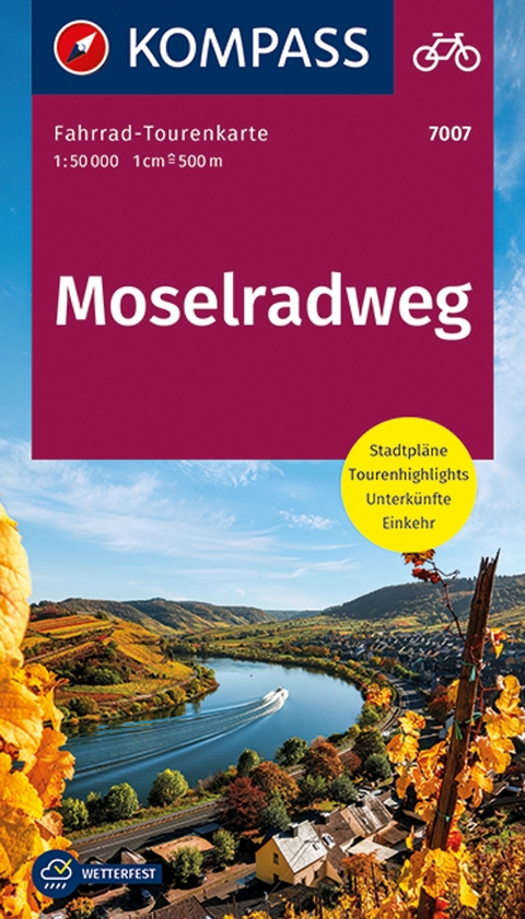 KOMPASS Fahrrad-Tourenkarte Moselradweg, 1:50000 - 