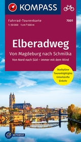 KOMPASS Fahrrad-Tourenkarte Elberadweg 1, Von Schmilka nach Magdeburg, 1:50000 - 