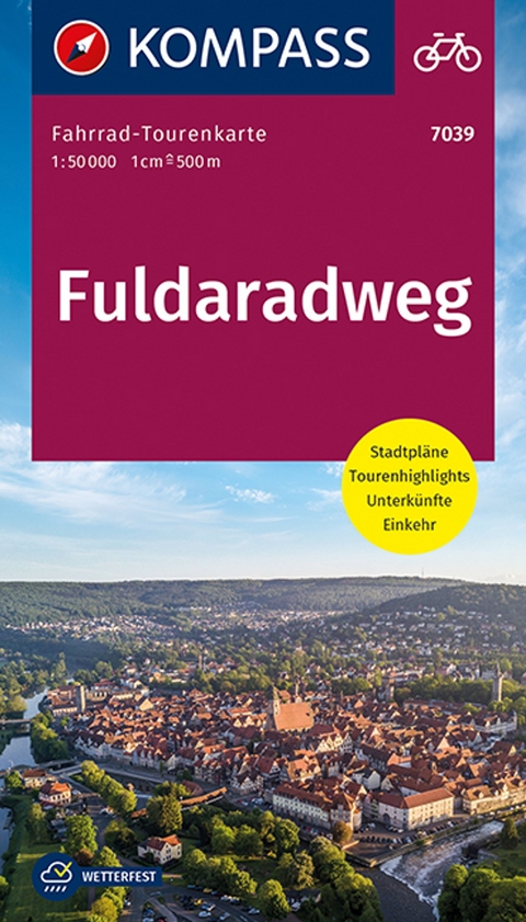 KOMPASS Fahrrad-Tourenkarte Fuldaradweg 1:50.000