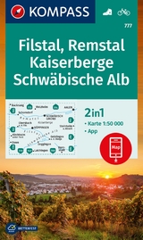 KOMPASS Wanderkarte 777 Filstal, Remstal, Kaiserberge, Schwäbische Alb 1:50.000 - 