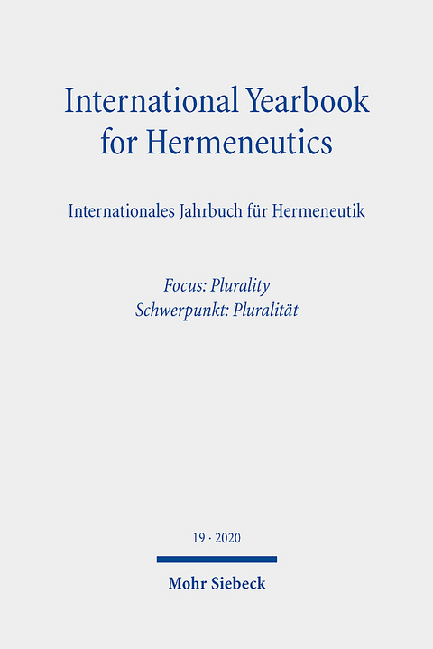 International Yearbook for Hermeneutics/Internationales Jahrbuch für Hermeneutik - 