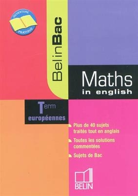 Maths in English, terminales européennes - Danièle Gibbons