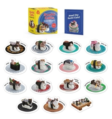 Sushi Cats Magnet Set - Tange Peanuts, Nakimushi Peanuts, Sam Stall