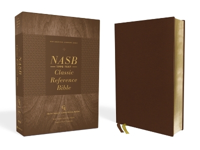 NASB, Classic Reference Bible, Genuine Leather, Buffalo, Brown, Red Letter, 1995 Text, Comfort Print -  Zondervan