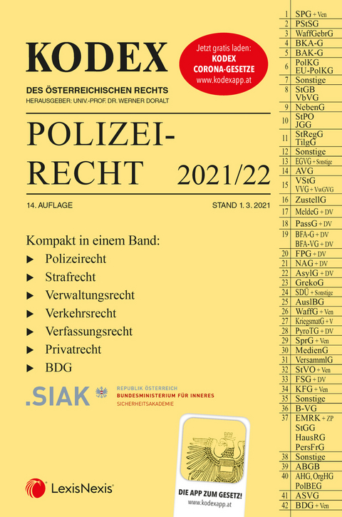 KODEX Polizeirecht 2021/22