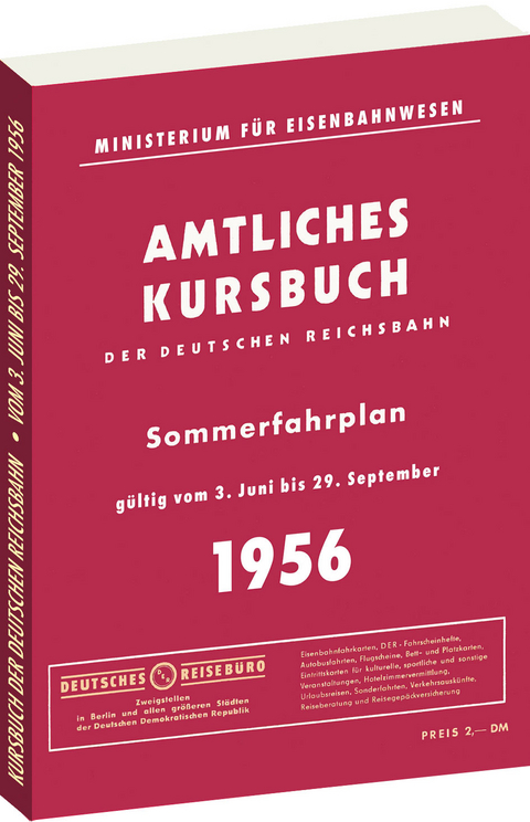 Kursbuch der Deutschen Reichsbahn - Sommerfahrplan 1956 - 