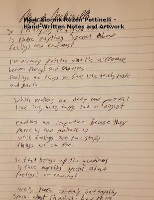 Mark Xiornik Rozen Pettinelli - Hand-Written Notes and Artwork - Mark Rozen Pettinelli