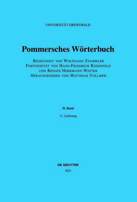 Pommersches Wörterbuch / Treckborn bis utfrågen - 