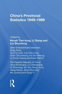 China's Provincial Statistics, 1949-1989 - Tien-tung Hsueh
