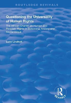 Questioning the Universality of Human Rights - Lone Lindholt