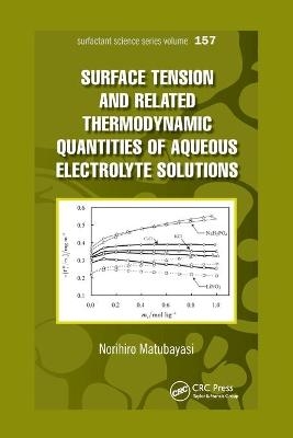 Surface  Tension and Related Thermodynamic Quantities of Aqueous Electrolyte Solutions - Norihiro Matubayasi
