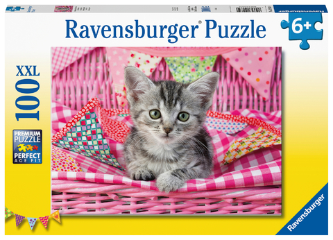 Ravensburger Kinderpuzzle - 12985 Niedliches Kätzchen - Tier-Puzzle für Kinder ab 6 Jahren, mit 100 Teilen im XXL-Format