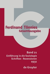 Ferdinand Tönnies: Gesamtausgabe (TG) / 1931 - Ferdinand Tönnies