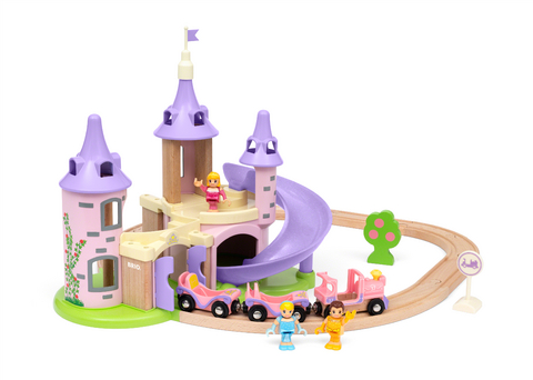 BRIO Disney Princess 33312 Traumschloss Eisenbahn-Set - Märchenhafte Ergänzung für die BRIO Holzeisenbahn - Empfohlen ab 3 Jahren