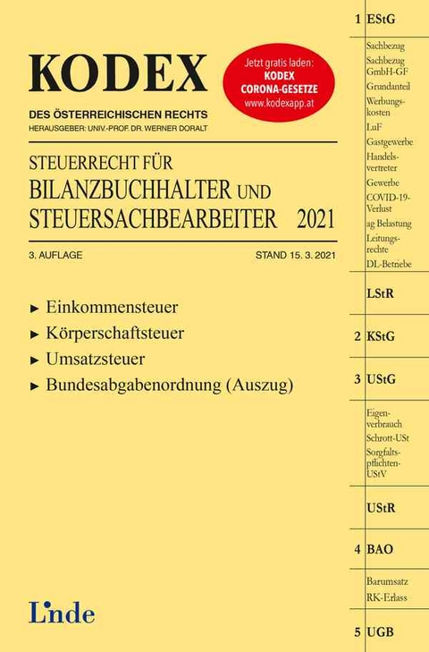 KODEX Steuerrecht für Bilanzbuchhalter und Steuersachbearbeiter 2021 - Klaus Hilber