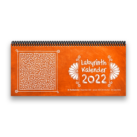 Tischkalender- Planer 2022 „Labyrinth“ Buntkalender® Orange