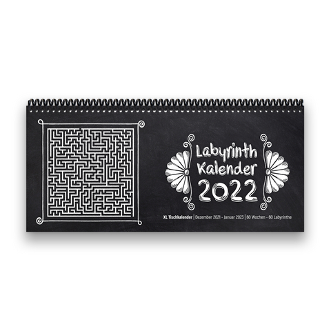 Tischkalender- Planer 2022 „Labyrinth“ Buntkalender® Schwarz