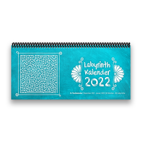 Tischkalender- Planer 2022 „Labyrinth“ Buntkalender® Türkis