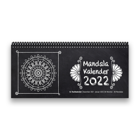 Tischkalender- Planer 2022 „Mandala“ Buntkalender® Schwarz