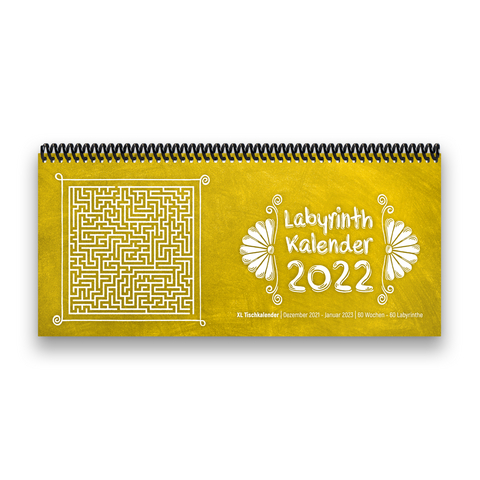 Tischkalender- Planer 2022 „Labyrinth“ Buntkalender® Gelb