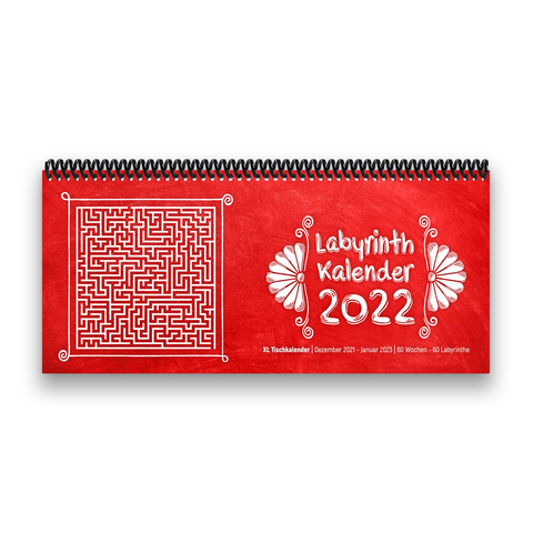 Tischkalender- Planer 2022 „Labyrinth“ Buntkalender® Rot