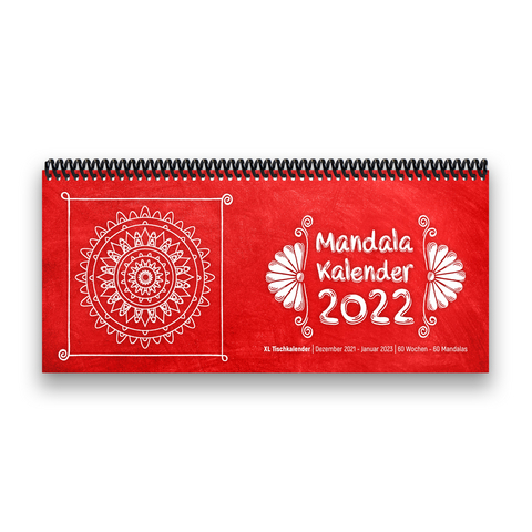 Tischkalender- Planer 2022 „Mandala“ Buntkalender® Rot
