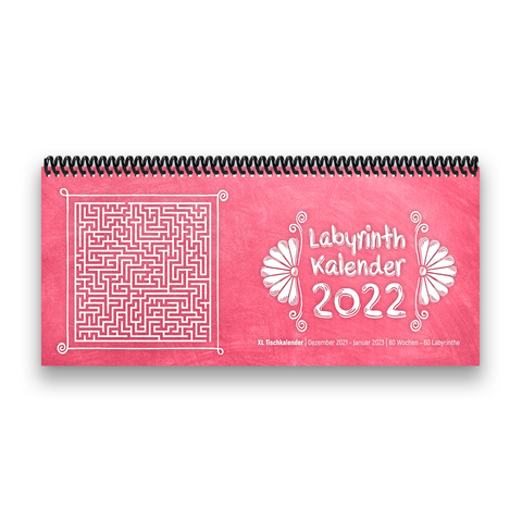 Tischkalender- Planer 2022 „Labyrinth“ Buntkalender® Rosa