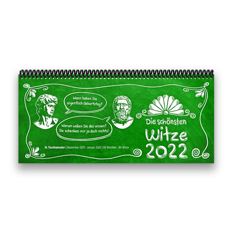 Tischkalender- Planer 2022 „Witze“ Buntkalender® Grün