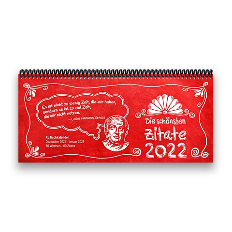 Tischkalender- Planer 2022 „Zitate“ Buntkalender® Rot