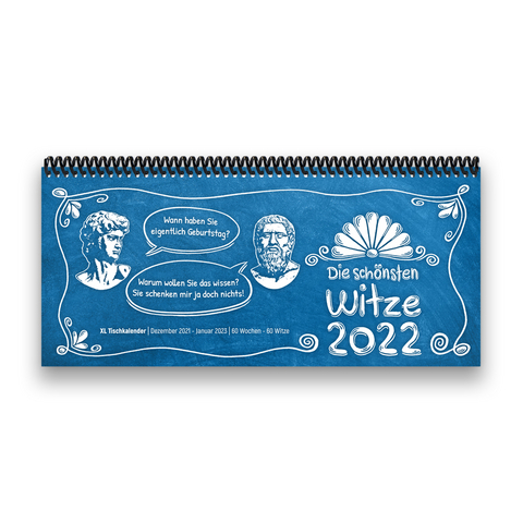 Tischkalender- Planer 2022 „Witze“ Buntkalender® Blau