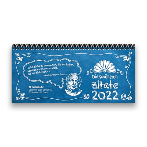 Tischkalender- Planer 2022 „Zitate“ Buntkalender® Blau