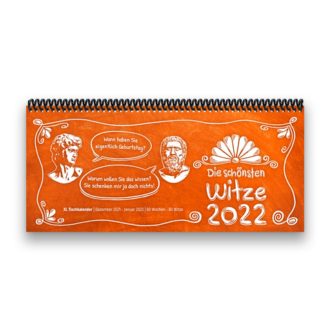 Tischkalender- Planer 2022 „Witze“ Buntkalender® Orange