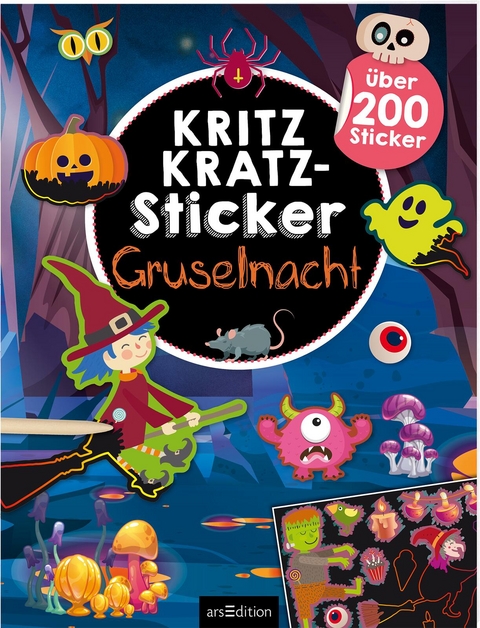 Kritzkratz-Sticker – Gruselnacht