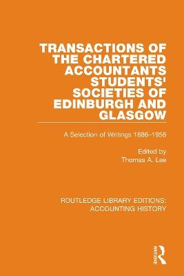 Transactions of the Chartered Accountants Students' Societies of Edinburgh and Glasgow - 