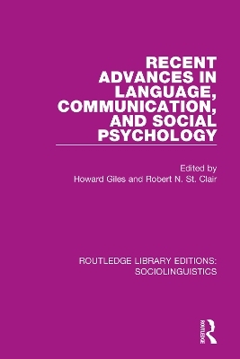Recent Advances in Language, Communication, and Social Psychology - 