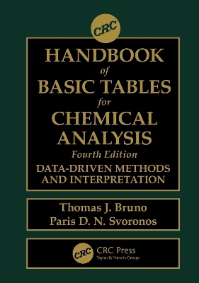 CRC Handbook of Basic Tables for Chemical Analysis - Thomas J. Bruno, Paris D.N. Svoronos