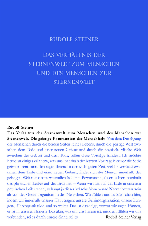 Das Verhältnis der Sternenwelt zum Menschen und des Menschen zur Sternenwelt - Rudolf Steiner