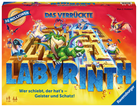 Ravensburger Familienspiel 26955 - Das verrückte Labyrinth - Gesellschaftsspiel - Spieleklassiker für 2 - 4 Personen, Brettspiel ab 7 Jahren - Max J. Kobbert